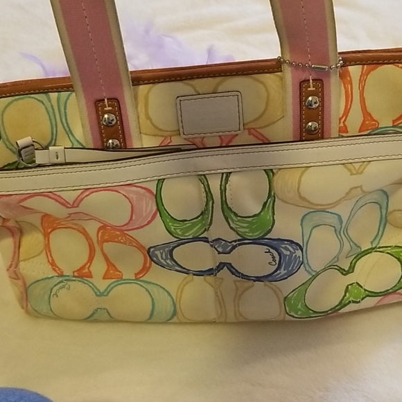 Coach Logo Signature C Print Multicolor Purse - Picture 4 of 12